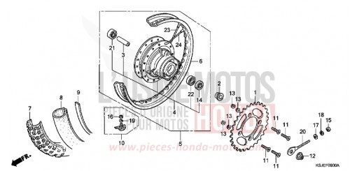 ROUE ARRIERE CRF100F9 de 2009